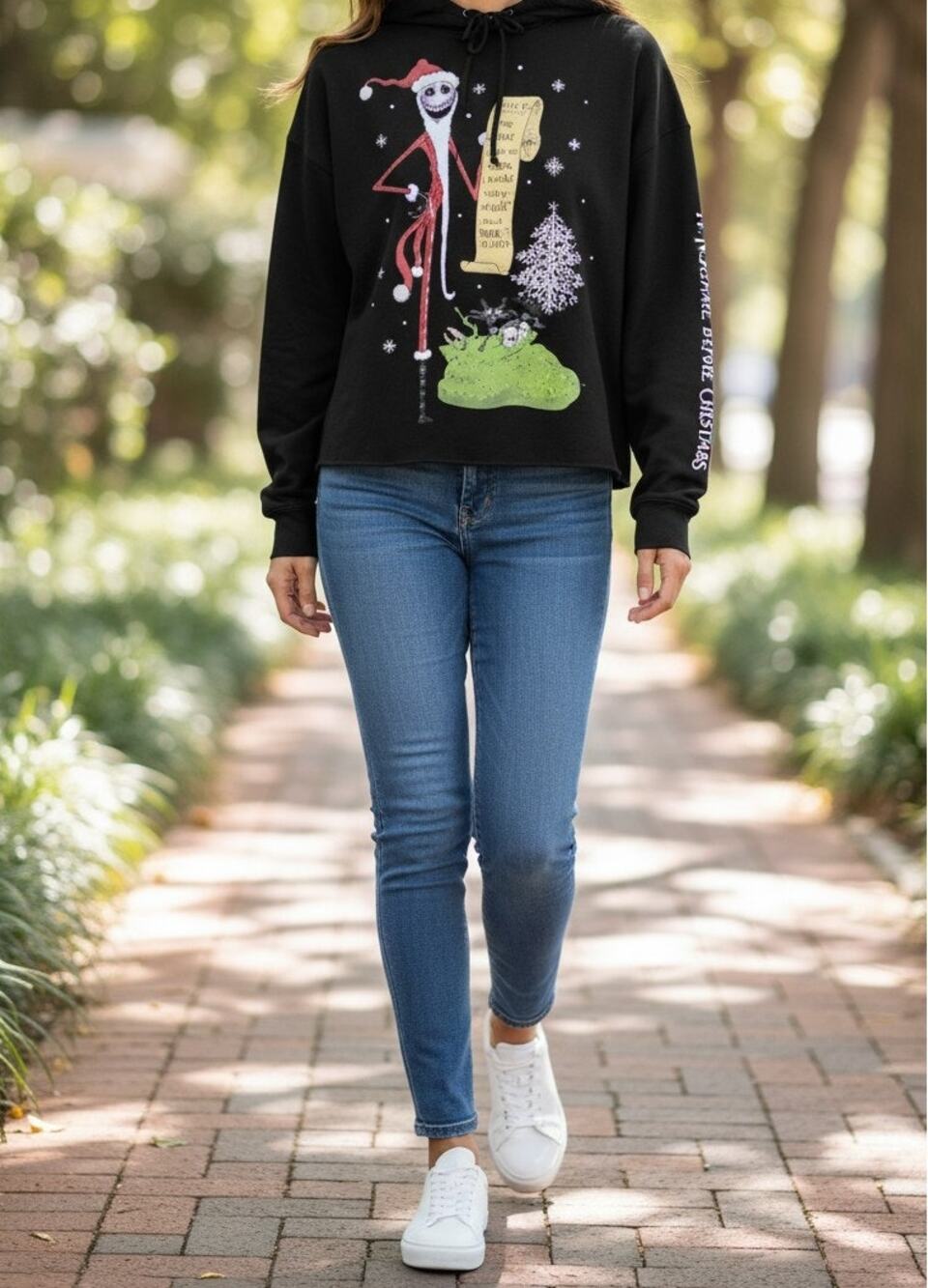 Disney The Nightmare Before Christmas Women's Medium Hoodie Tim Burton Pullover